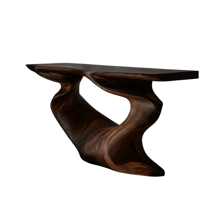 Rivenshade Sculpted Solid Wood Console Table Dark Walnut - Timberustic Console Table