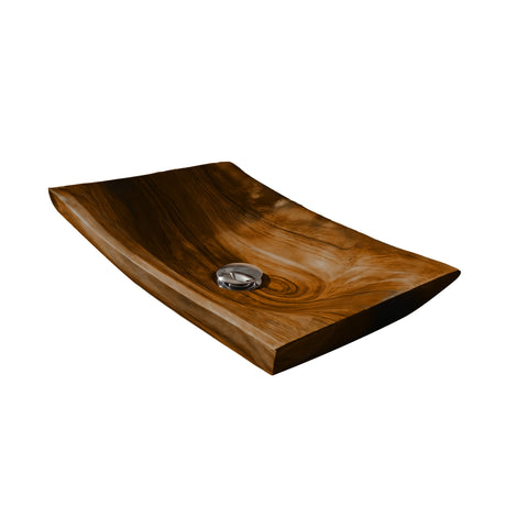 Riverbend Sculpted Solid Wood Vessel Sink Brown - Timberustic Vessel Sinks