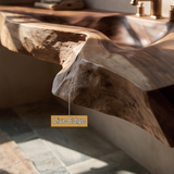 Riverhollow Handcrafted Live Edge Solid Wood Floating Bathroom Vanity with Integrated Sink