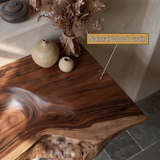 Riverhollow Handcrafted Live Edge Solid Wood Floating Bathroom Vanity with Integrated Sink