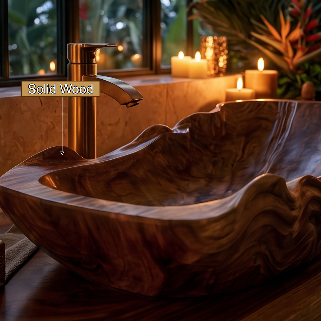 Rivermist Handcrafted Solid Wood Vessel Sink - Timberustic Vessel Sinks