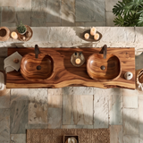 Rivermoor Live Edge Solid Wood Freestanding Bathroom Vanity With Cabinet