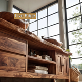 Rivermoor Live Edge Solid Wood Freestanding Bathroom Vanity With Cabinet