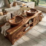 Rivermoor Live Edge Solid Wood Freestanding Bathroom Vanity With Cabinet