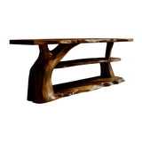Riverroot Organic Live Edge Freestanding Bathroom Vanity with Shelves Brown - Timberustic Freestanding Bathroom Vanity with Shelves