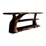 Riverroot Organic Live Edge Freestanding Bathroom Vanity with Shelves Dark Walnut - Timberustic Freestanding Bathroom Vanity with Shelves