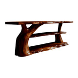 Riverroot Organic Live Edge Freestanding Bathroom Vanity with Shelves Mahogany - Timberustic Freestanding Bathroom Vanity with Shelves