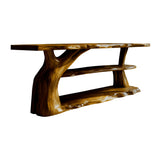 Riverroot Organic Live Edge Freestanding Bathroom Vanity with Shelves Teak - Timberustic Freestanding Bathroom Vanity with Shelves