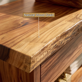 Riverstone Live Edge Solid Wood Floating Bathroom Vanity With Drawers