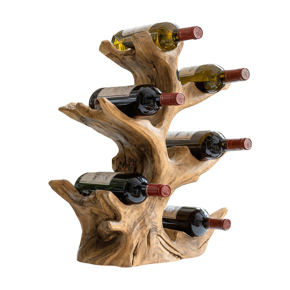 Rootform Solid Wood Wine Rack | Organic Natural Wooden Wine Holder ...