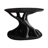 Roothaven Sculpted Solid Wood Record Player Stand Black - Timberustic Record Player Stand With Storage