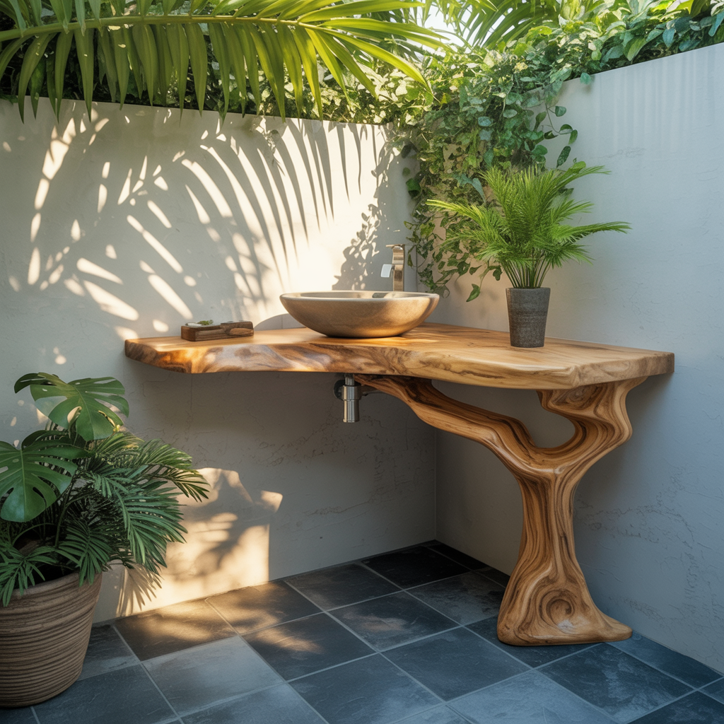 Rootline Solid Wood Corner Bathroom Vanity