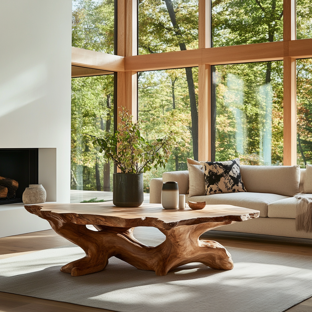 Rootmere Live Edge Solid Wood Coffee Table - Timberustic Coffee Table