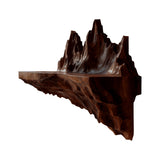 Rovak Sculpted Solid Wood Mountain Floating Shelf Dark Walnut - Timberustic Floating Shelf