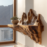 Rovak Sculpted Solid Wood Mountain Floating Shelf - Timberustic Floating Shelf