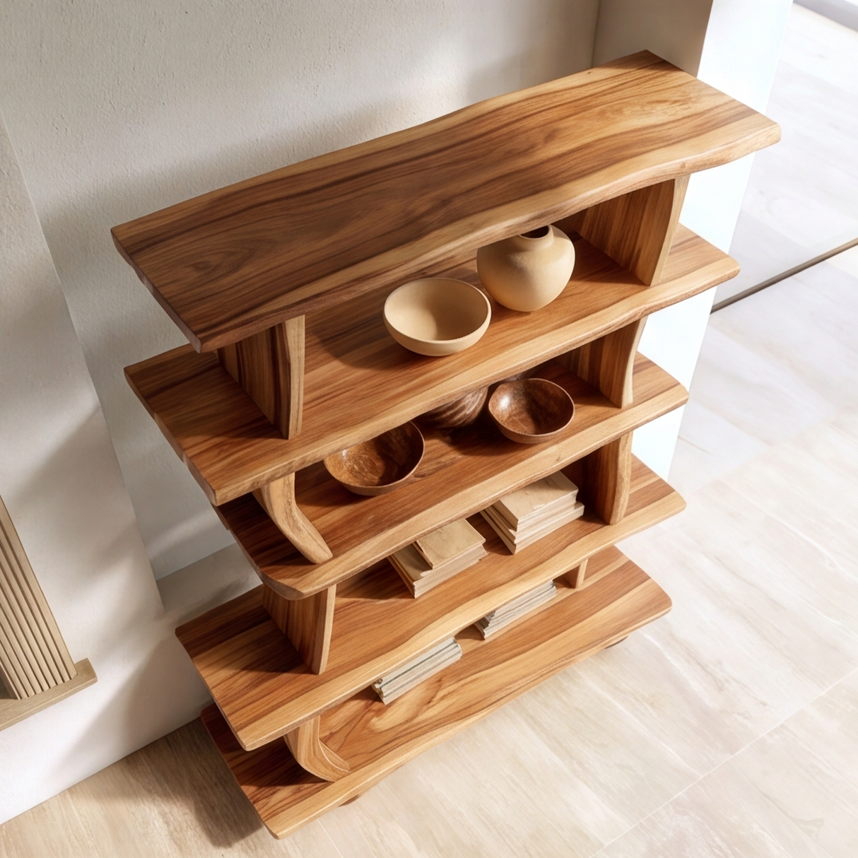 Rovelle Handcrafted Solid Wood Bookshelf