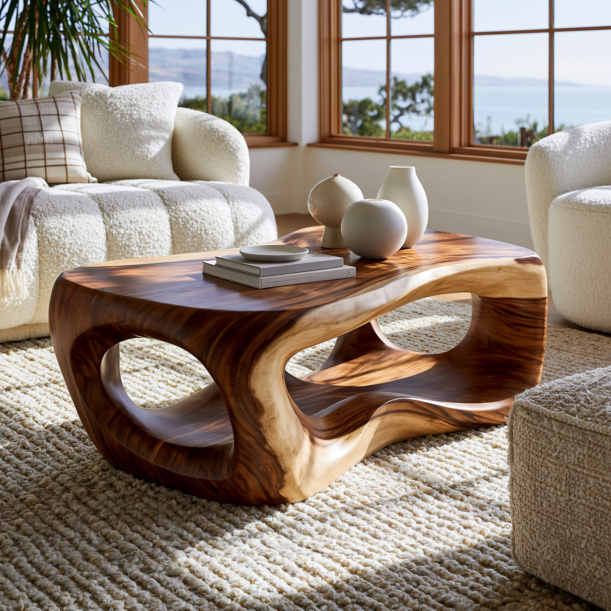 Rovelle Sculpted Solid Wood Coffee Table - Timberustic Coffee Table