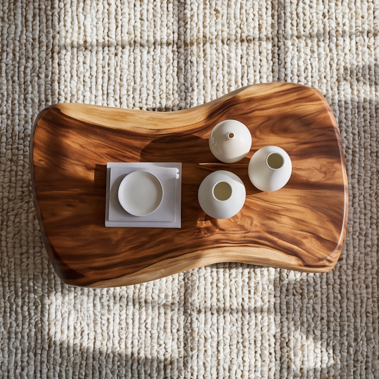 Rovelle Sculpted Solid Wood Coffee Table - Timberustic Coffee Table