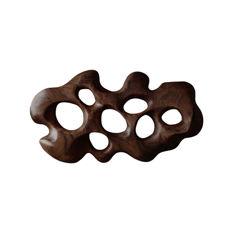 Rovian Sculpted Solid Wood Wall Art Dark Walnut - Timberustic Wall Art