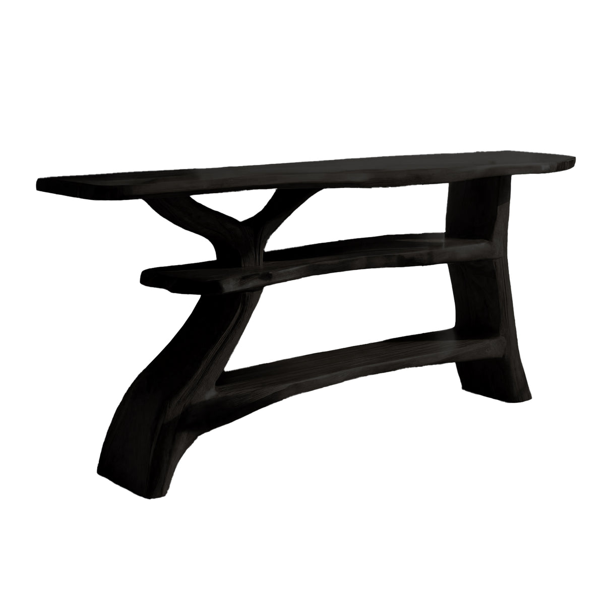 Rustic Solid Wood Bathroom Vanity with Shelves