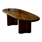 Rustic Solid Wood Oval Coffee Table