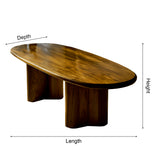 Rustic Solid Wood Oval Coffee Table