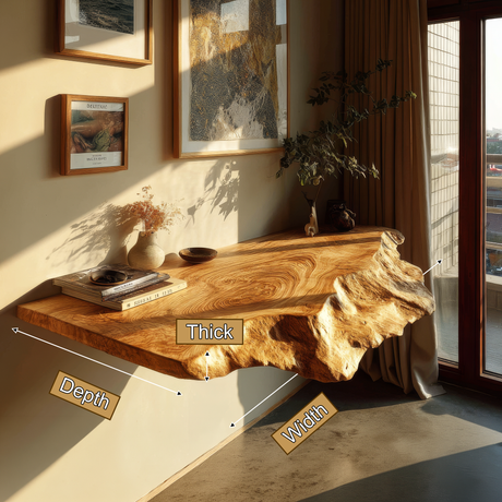Ryvenor Live Edge Solid Wood Floating Shelf SPA947887 - Timberustic Floating Shelf