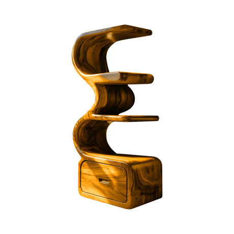 S-Curvecrest Sculpted Solid Wood Bar Cabinet