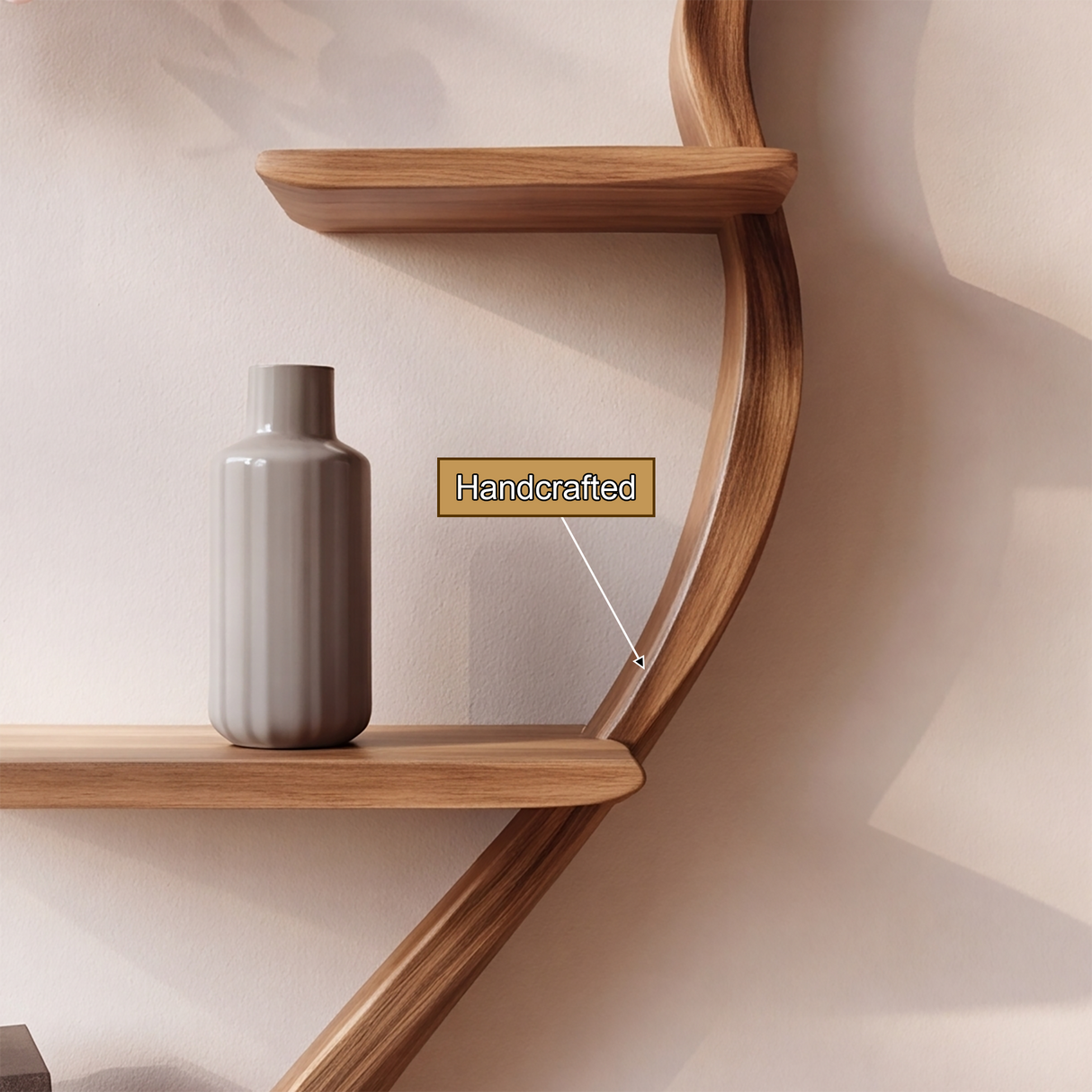 Sakurath Handcrafted Solid Wood Tree-Inspired Bookshelf