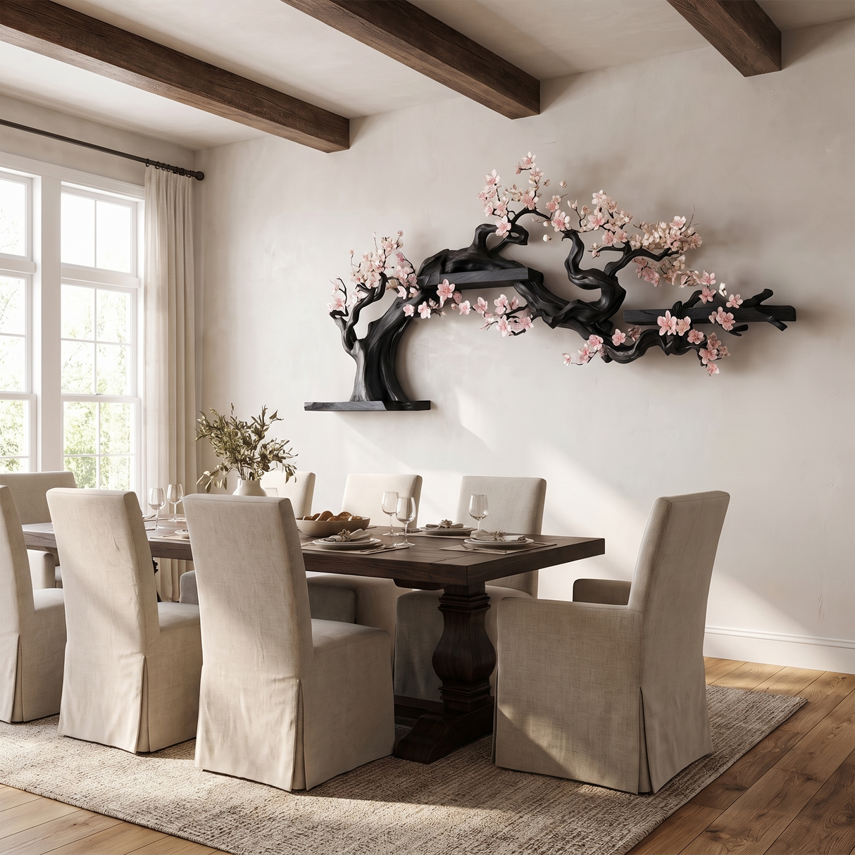 Sakuravelle Handcrafted Solid Wood Tree-Inspired Bookshelf