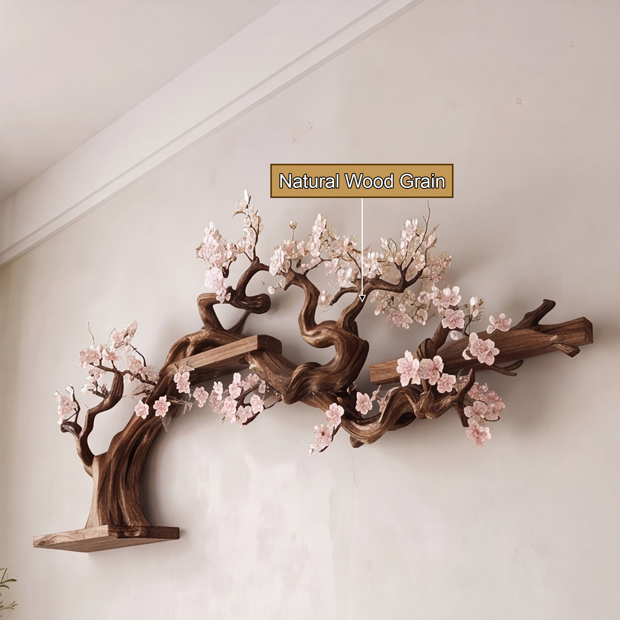 Sakuravelle Handcrafted Solid Wood Tree-Inspired Bookshelf