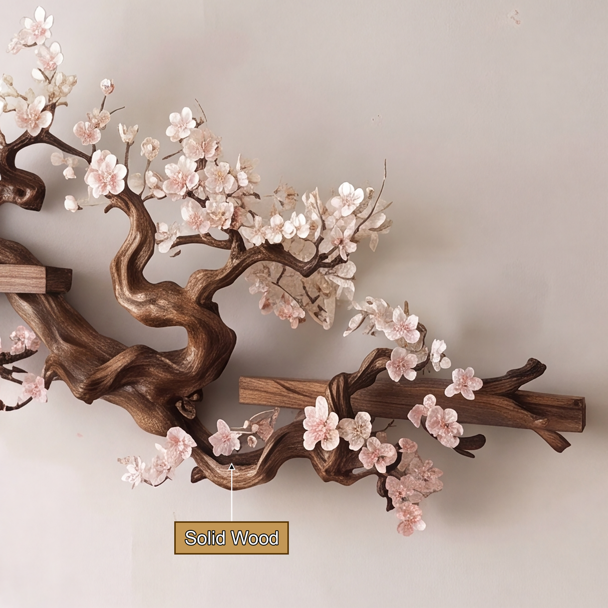 Sakuravelle Handcrafted Solid Wood Tree-Inspired Bookshelf