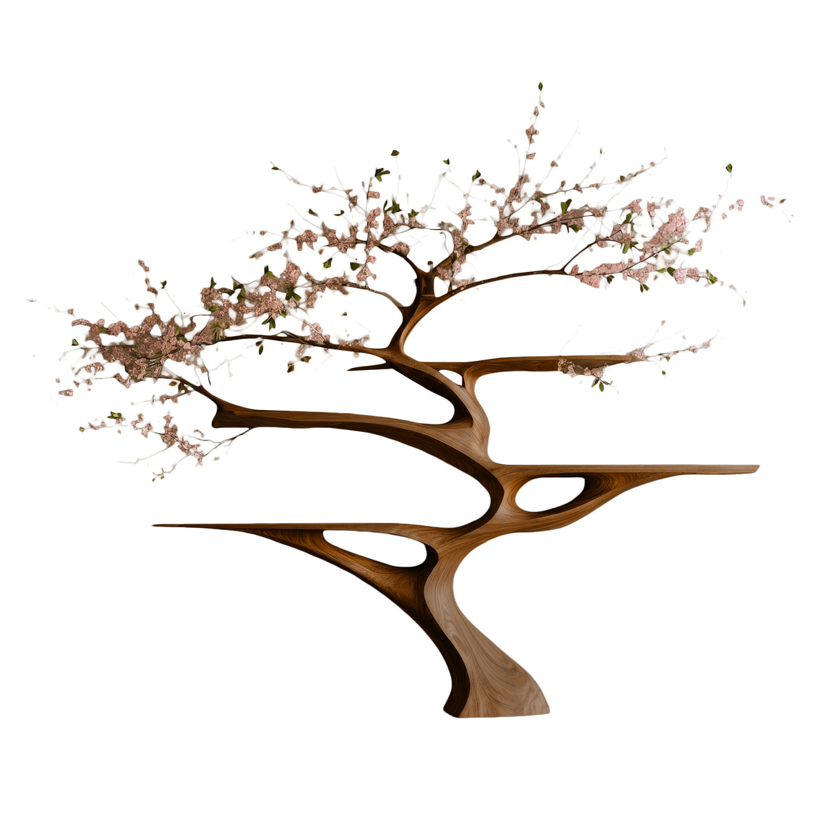 Sakuraven Handcrafted Solid Wood Tree Bookshelf