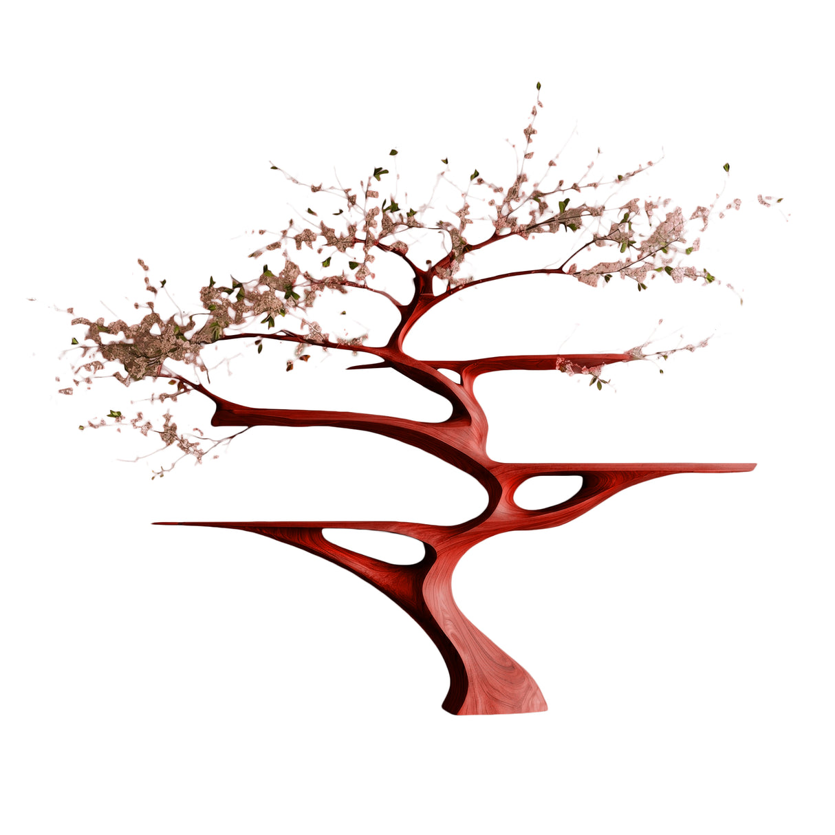 Sakuraven Handcrafted Solid Wood Tree Bookshelf
