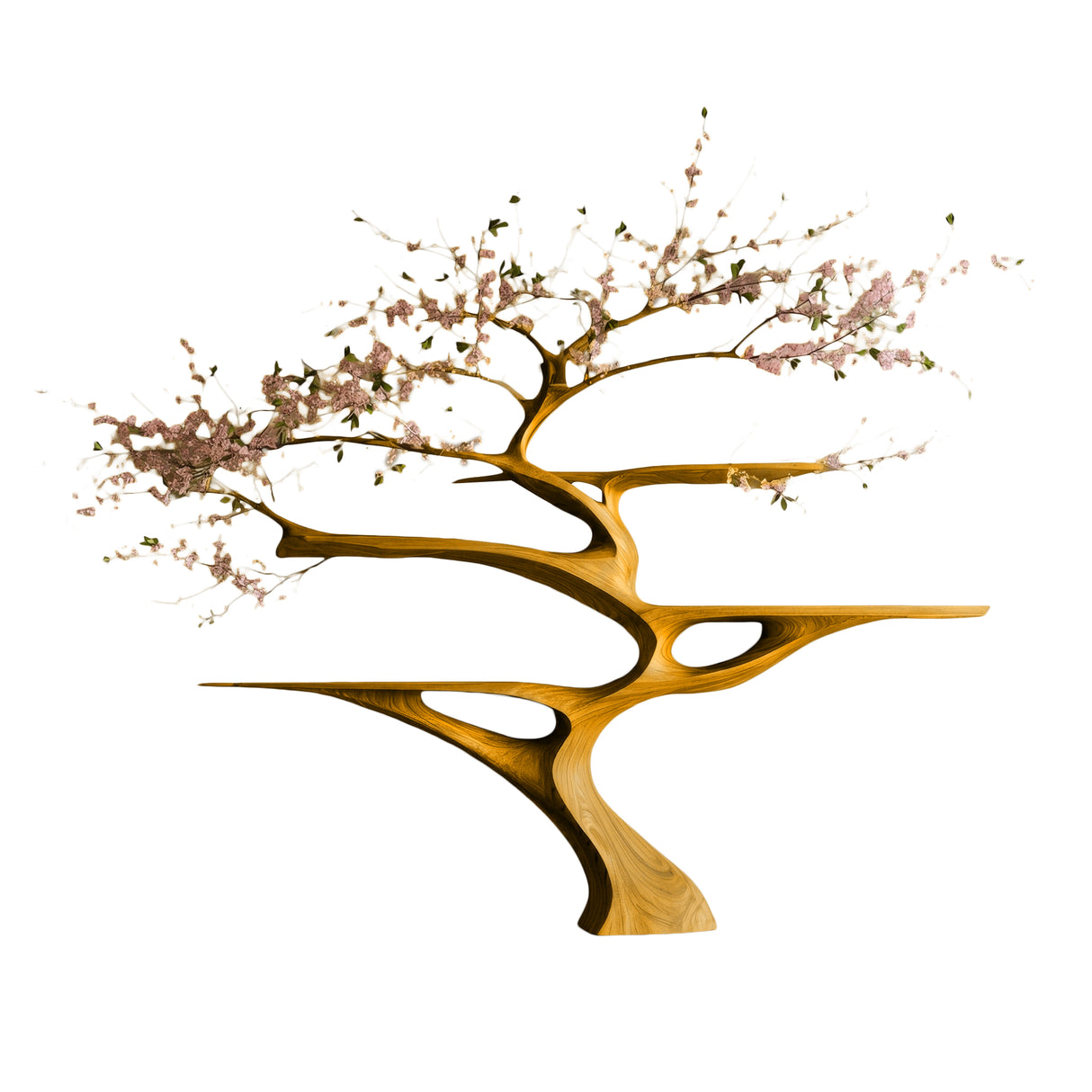 Sakuraven Handcrafted Solid Wood Tree Bookshelf