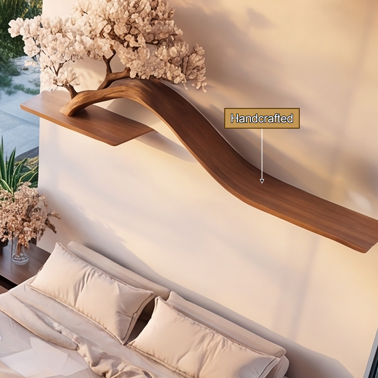 Sakuridge Handcrafted Solid Wood Tree-Inspired Bookshelf