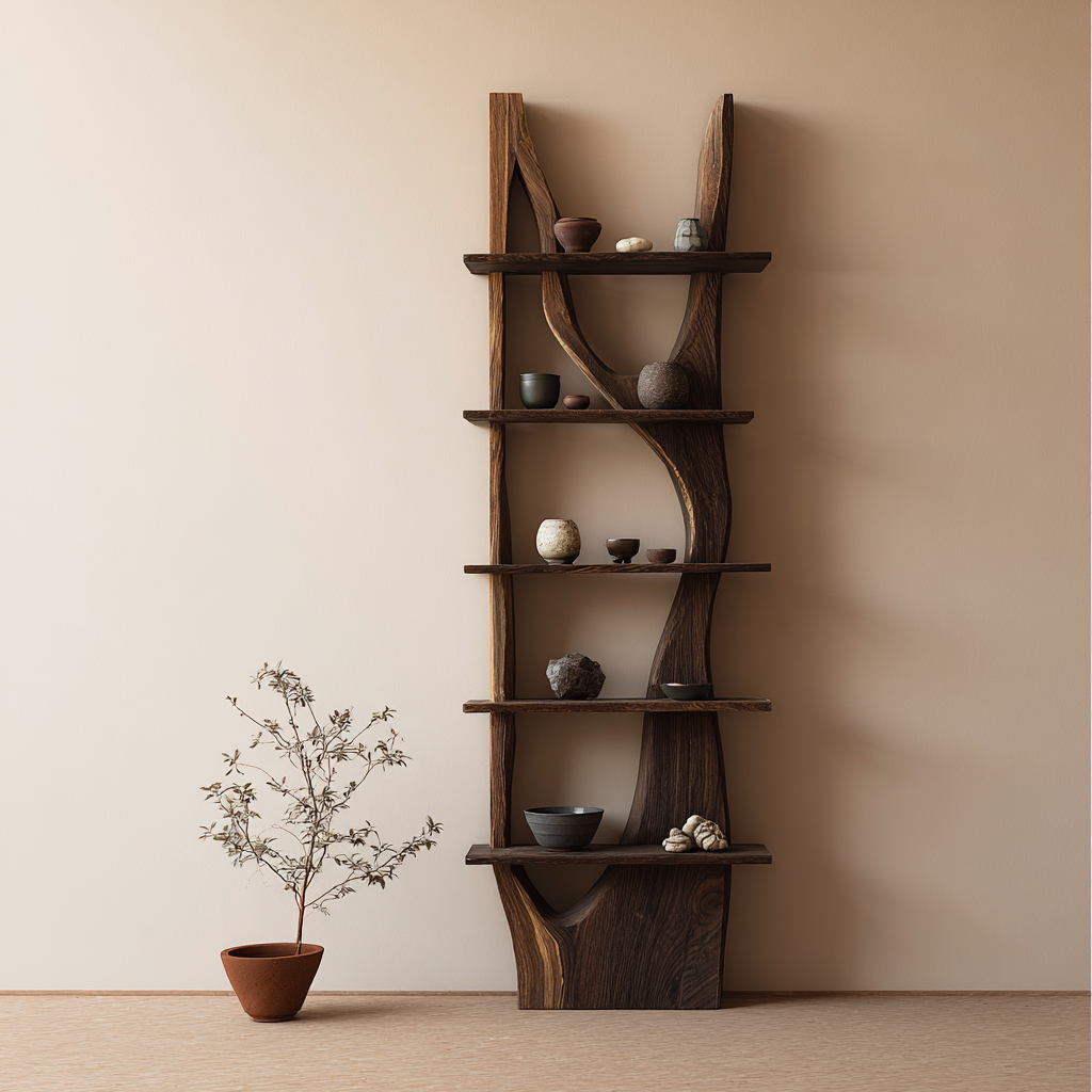 Satori Handcrafted Solid Wood Tea Display Shelf - Timberustic Display Shelf