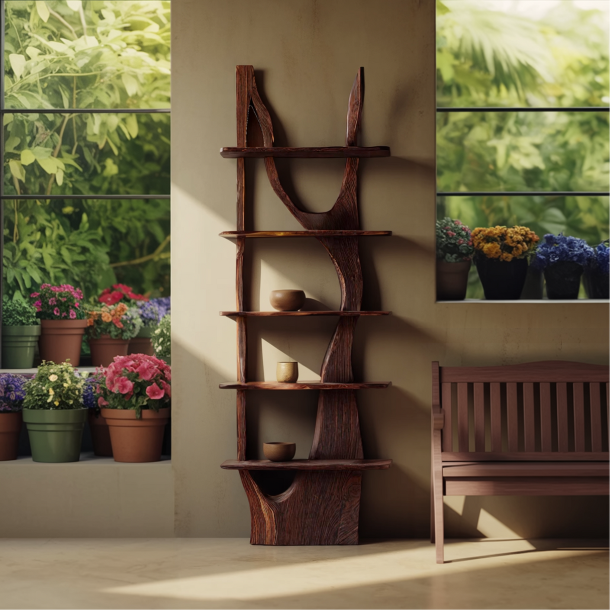 Satori Handcrafted Solid Wood Tea Display Shelf - Timberustic Display Shelf