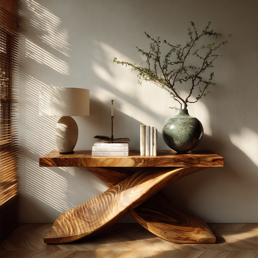 Sculptura Drift Handcrafted Solid Wood Console Table