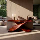 Sculptura Drift Handcrafted Solid Wood Console Table