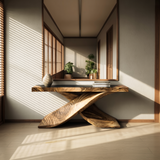 Sculptura Drift Handcrafted Solid Wood Console Table
