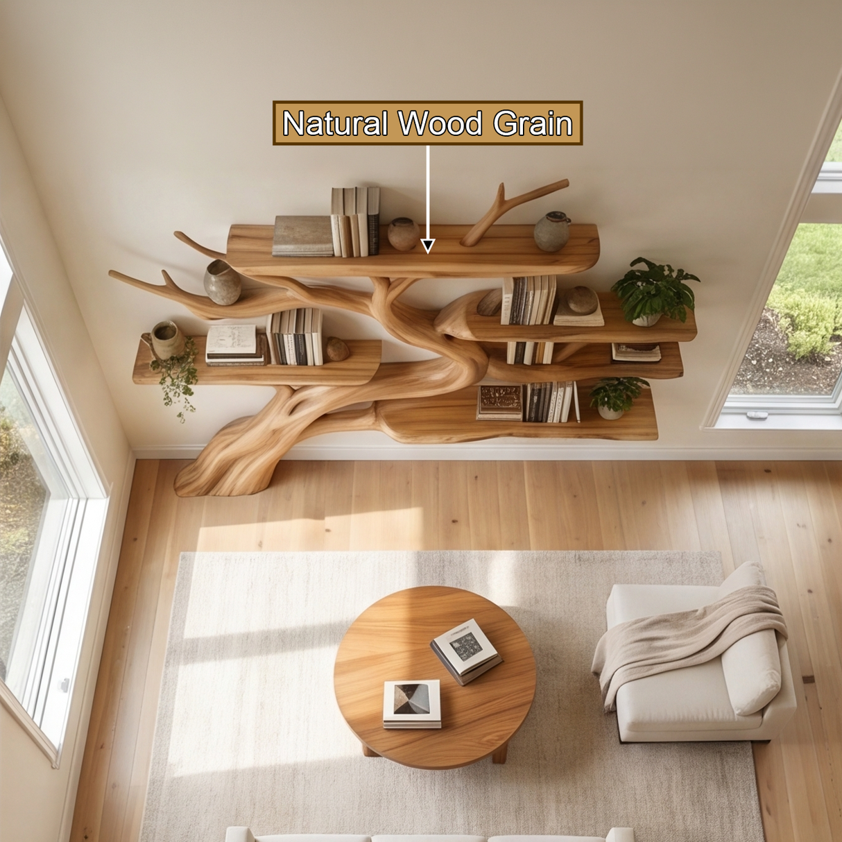Seabranch Handcrafted Solid Wood Tree Bookshelf