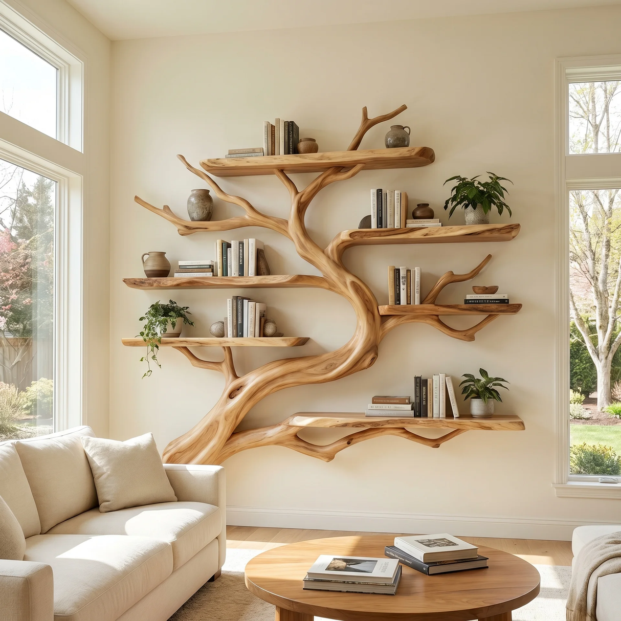 Seabranch Handcrafted Solid Wood Tree Bookshelf