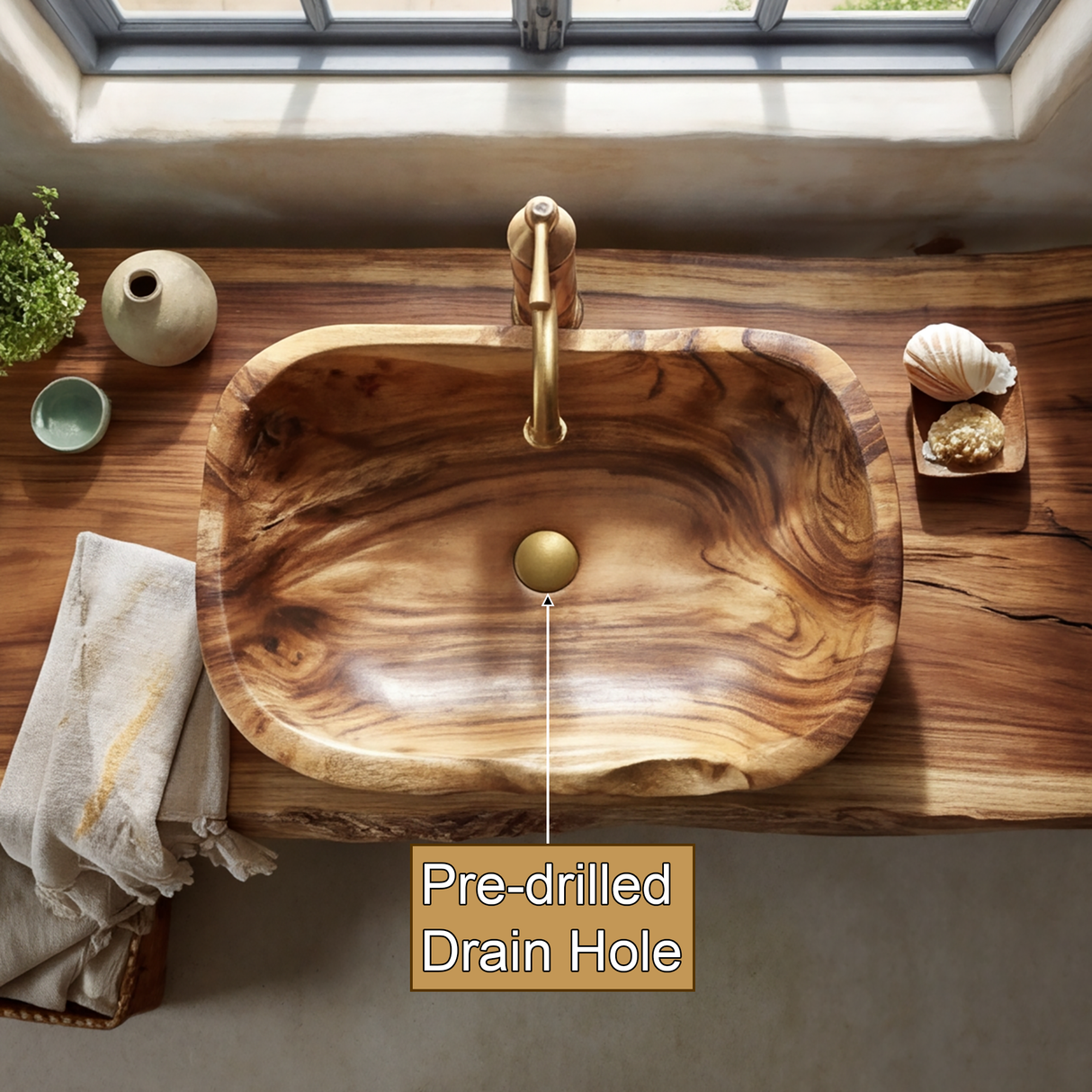 Seabriar Handcrafted Solid Wood Vessel Sink - Timberustic Vessel Sinks