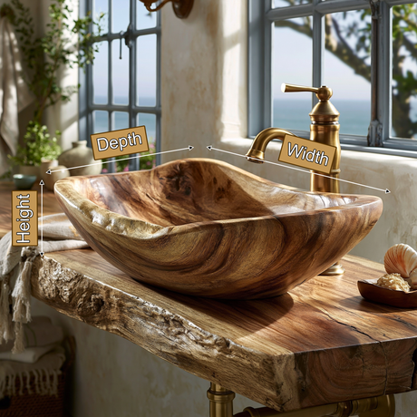 Seabriar Handcrafted Solid Wood Vessel Sink - Timberustic Vessel Sinks