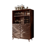 Seawave Carved Solid Wood Bar Cabinet
