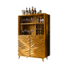 Seawave Carved Solid Wood Bar Cabinet