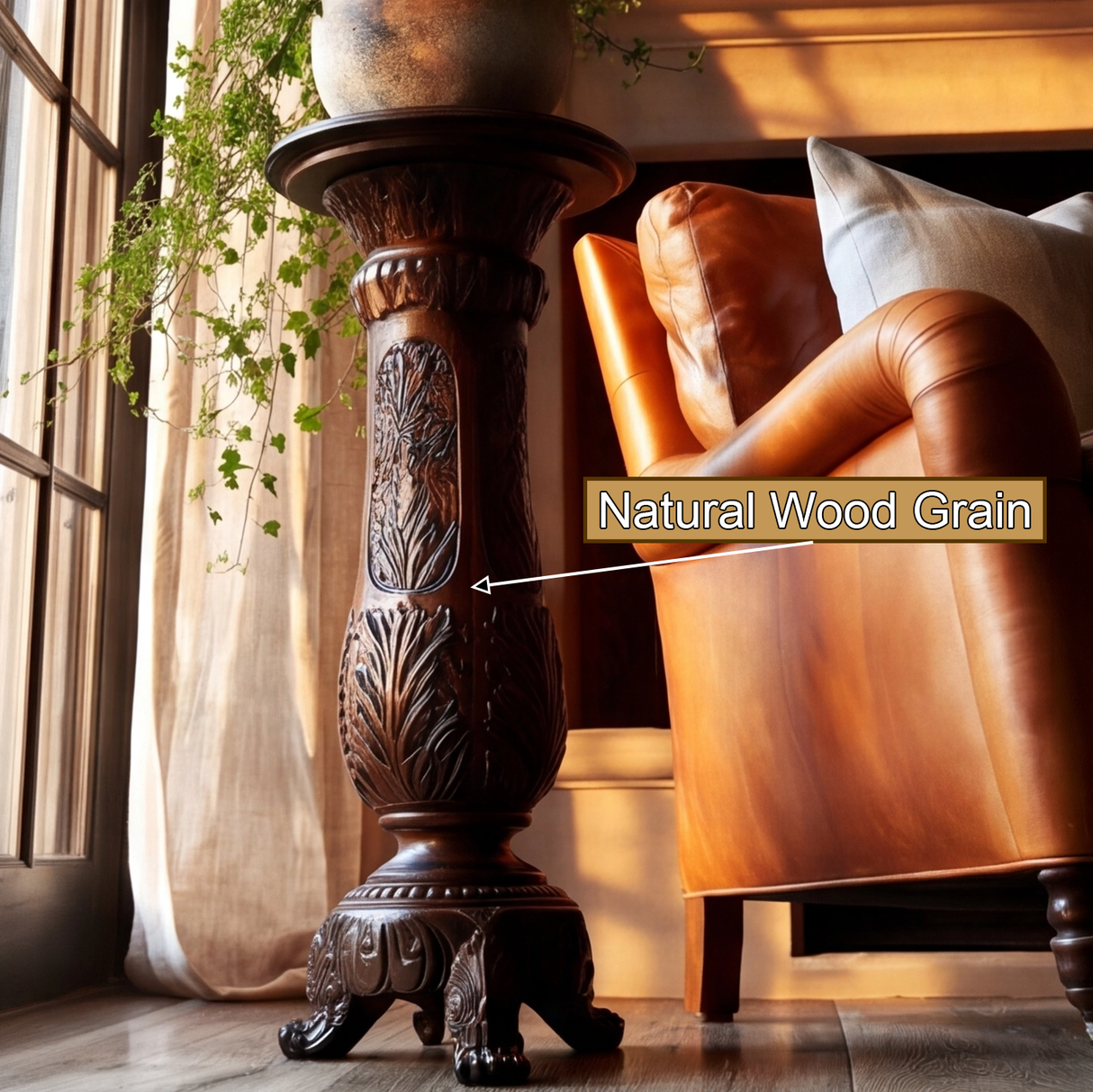 Selmora Solid Wood Pedestal Stand - Timberustic Pedestal Stand