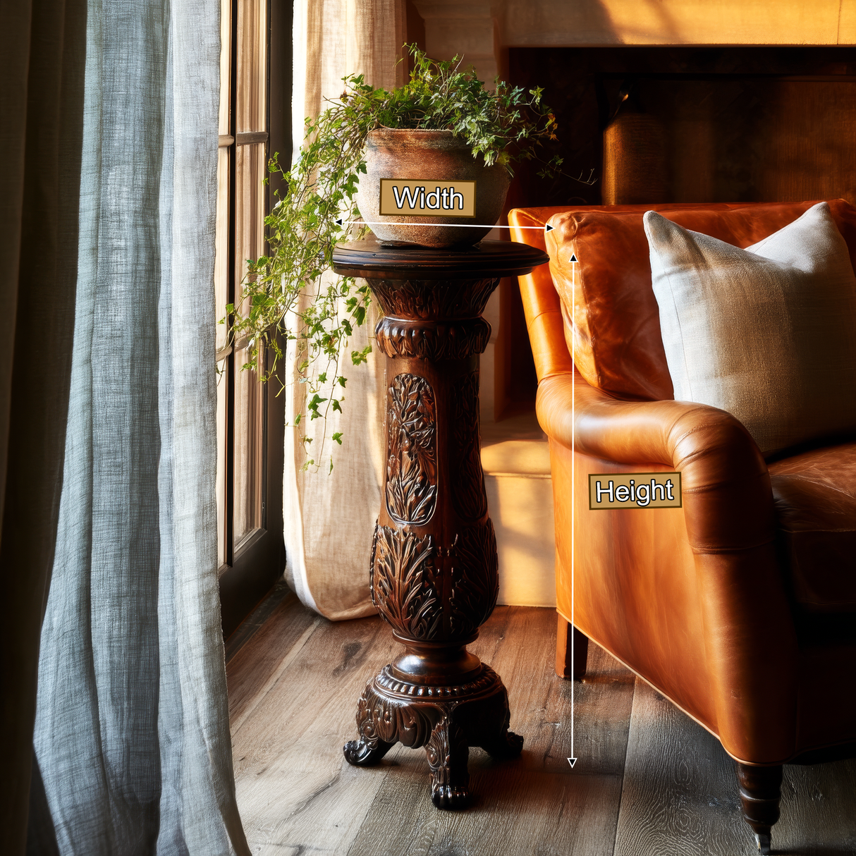 Selmora Solid Wood Pedestal Stand - Timberustic Pedestal Stand