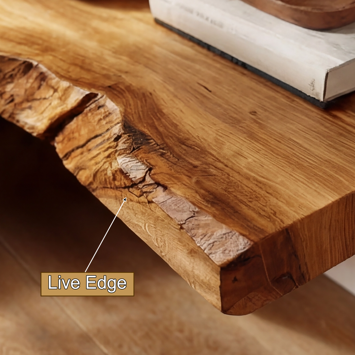 Selvara Live Edge Solid Wood Floating Shelf SPA302302 - Timberustic Floating Shelf